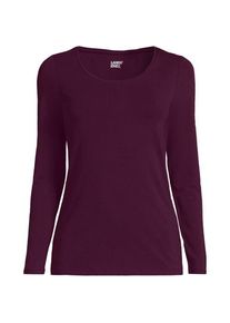 LANDS' END Baumwolle/Modal-Shirt mit Ballett-Ausschnitt f&uuml;r Damen in Petite-Gr&ouml;&szlig;e, Damen, size: petite, Lila, Baumwolle Modal, by Lands' End
