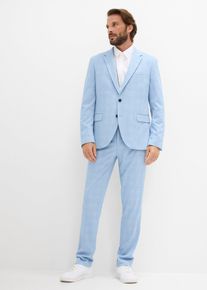 bonprix Anzug (2tlg. Set) aus Komfort-Stretch Material Modern Fit, blau, Gr.48, Modernes Sakko mit edlen blauen Kn&ouml;pfen und stylischen Details & einer schmal zulaufenden Anzughose im Regular Fit