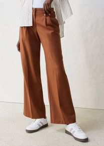 bonprix Wollhose mit Bundfalten, braun, Gr.48, Elegante Bundfaltenhose aus hochwertiger Wollmischung, aus Wolle