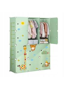 Muvu Modularer, Gr&uuml;n, Kunststoff, 111x147x147 cm, Kinder- & Jugendzimmer, Kinderm&ouml;bel, Kinderkleiderschr&auml;nke