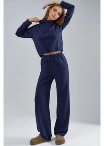 Modal Touch Halbkragenbluse & Elastische Taillenhose