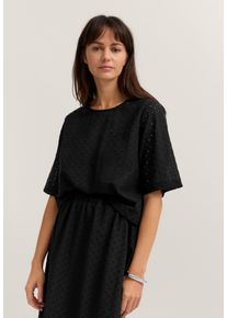 Bugatti Damen Bluse kurzarm Modern Fit mit Lochmuster