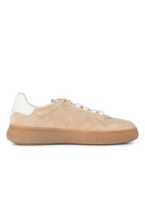 Tamaris Damen Beige Wei&szlig; Leder Fashion Stripe Schn&uuml;rschuhe