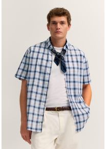 Bugatti Herren Kurzarm-Hemd Modern Fit mit einem Karo-Muster