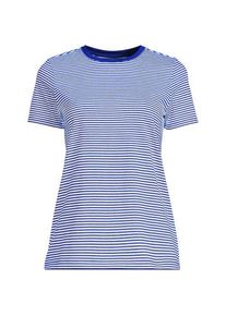 LANDS' END Supima Kurzarm-Shirt mit rundem Ausschnitt f&uuml;r Damen, Damen, size: regular, Blau, Baumwolle, by Lands' End