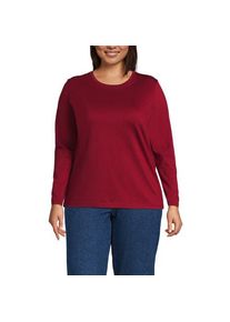 LANDS' END Supima-Shirt, Langarm, Damen,  Rot, Baumwolle, by Lands' End