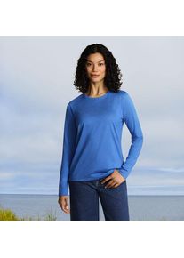 LANDS' END Supima-Shirt, Langarm in Plus-Gr&ouml;&szlig;e, Damen, size: plus, Blau, Baumwolle, by Lands' End