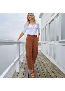 LANDS' END Barrel-Chinos High Waist, Damen,  Orange, Baumwolle/Elasthan, by Lands' End