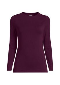 LANDS' END Shirt aus Baumwolle/Modal-Mix mit Rundausschnitt, Damen,  Lila, Elasthan/Baumwolle Modal, by Lands' End