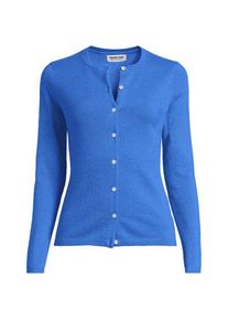 LANDS' END Kaschmir-Cardigan mit rundem Ausschnitt, Damen,  Blau, Kaschmir, by Lands' End