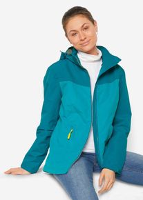 bonprix wasserdichte Funktions-Jacke mit Kapuze, petrol, Gr.48, Figurbetonte Funktions-Jacke mit reflektierenden Details und Rei&szlig;verschlusstaschen, bequem geschnitten