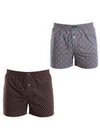 Packung mit 2 essentiellen Baumwoll-Boxershorts f&uuml;r M&auml;nner mit elastischem Bund A0100