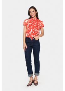 Saint Tropez Langarmshirt Regul&auml;re Passform Poinciana Wasserbl&uuml;ten orange