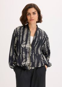 bonprix Blouson aus flie&szlig;endem Satin, schwarz, Gr.40, modisch bedruckter Blouson aus flie&szlig;endem Satin, aus Satin