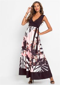 bonprix Maxikleid mit V-Ausschnitt, schwarz, Gr.48/50 (XL), &Auml;rmelloses Maxikleid mit weitem Rock
