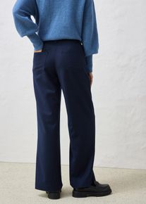 bonprix Weite 5-Pocket Hose mit Wolle, blau, Gr.44, elegante 5 Pocket Hose mit weitem Bein, aus Wolle
