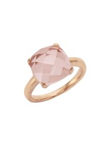 JAMELLI Ring Silber 925 ros&eacute;-vergoldet mit echtem Rosenquarz 12mm