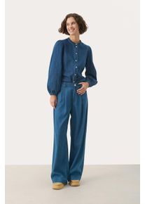 PART TWO Casual Hose Gerade Passform Medium Blue denim