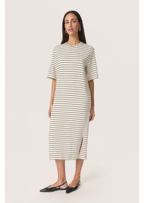Soaked in Luxury Jerseykleid Straight fit White and Elm Stripe brown white