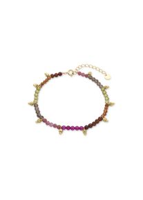 Luxenter 925 Sterling Silber Armband mit mehrfarbigem Kristall in 18K Gelbgold - Noi