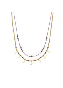 Luxenter Halskette aus 925er Sterlingsilber und 18k Gold mit bunten Kristallen - Kapac