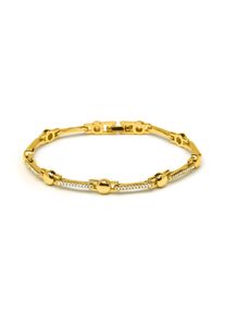 Luxenter Armband mit funkelnden Zirkonia-Steinen, 18 Karat Gelbgold-Finish &ndash; Rarix