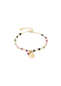Luxenter 925 Sterling Silber Armband mit mehrfarbigem Kristall in 18K Gelbgold - Dagni