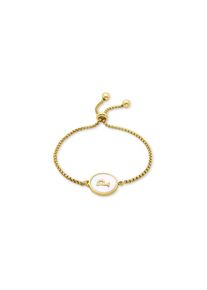 Luxenter-Armband aus wei&szlig;em Perlmutt in 18 Karat Gelbgold - Alphabet