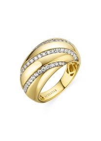 Luxenter Ring aus 925er Sterlingsilber mit Zirkonia, in 18 Karat Gold veredelt &ndash; Vikai