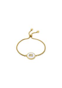 Luxenter-Armband aus wei&szlig;em Perlmutt in 18 Karat Gelbgold - Alphabet