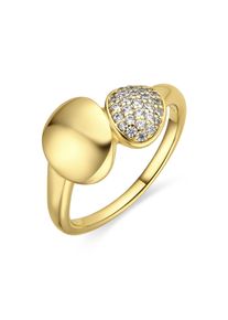 Luxenter Ring mit 18-kar&auml;tiger Gelbgold-Finish und funkelndem Zirkonia &ndash; Ridoom