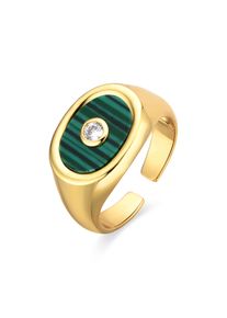 Luxenter Ring mit 18k Gold Finish Malachit - Staxo