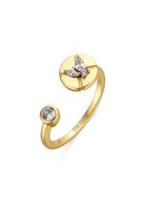 Luxenter Ring aus 925er Sterlingsilber mit Zirkonia, 18 Karat vergoldet &ndash; Ufore