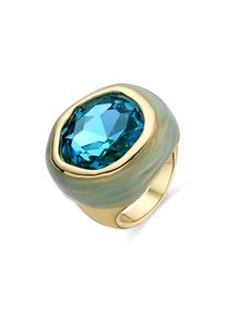 Luxenter Ring in gr&uuml;nem Kristall aus 18 Karat Gelbgold - Mantis