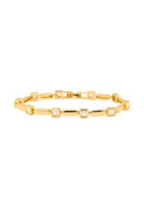 Luxenter Armband mit funkelnden Zirkonia-Steinen, 18 Karat Gelbgold-Finish &ndash; Aslion