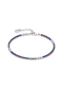 Luxenter 925 Sterling Silber Armband mit mehrfarbigen rhodinierten Zirkonia - Tahu