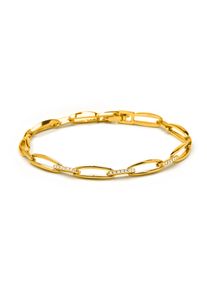 Luxenter Armband mit funkelnden Zirkonia-Steinen, 18 Karat Gelbgold-Finish &ndash; Thylo