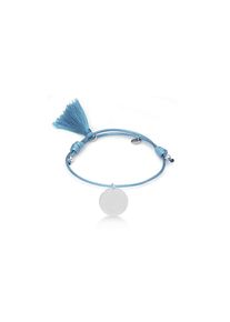 Luxenter 925 Sterling Silber Armband mit rhodinierter blauer Baumwolle - Mi Sol
