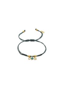 Luxenter Armband aus 925er Sterlingsilber und gr&uuml;nem Kristall in 18k Gelbgold - Star