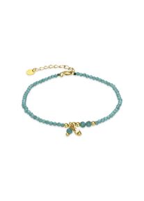 Luxenter Armband aus 925er Sterlingsilber und gr&uuml;nem Kristall in 18k Gelbgold - Bialak