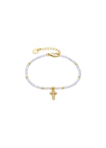 Luxenter Armband aus wei&szlig;em Perlmutt mit 18-kar&auml;tiger Gelbgold-Beschichtung &ndash; Nyali