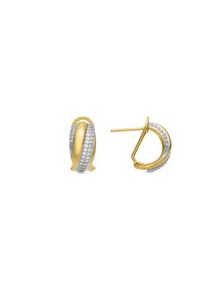 Luxenter Ohrringe aus 925er Sterlingsilber und Zirkonia, 18 Karat Gelbgold-Finish &ndash; Musi