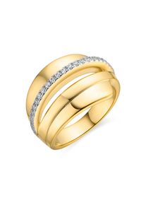 Luxenter Ring aus 925er Sterlingsilber und Zirkonia mit 18 Karat Gold-Finish &ndash; Makho
