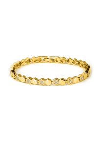 Luxenter Armband mit funkelnden Zirkonia-Steinen, 18 Karat Gelbgold-Finish &ndash; Lyth