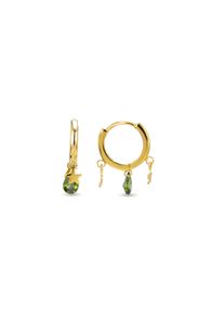 Luxenter Sterling Silber 925 Ohrringe mit Multicolour Zirkonia in 18K Gelbgold - Saon