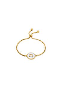 Luxenter-Armband aus wei&szlig;em Perlmutt in 18 Karat Gelbgold - Alphabet
