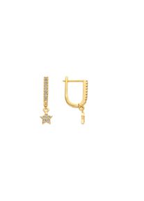 Luxenter Ohrringe mit 18 Karat Gelbgold-Finish und Brillanz-Zirkonia &ndash; Sasai