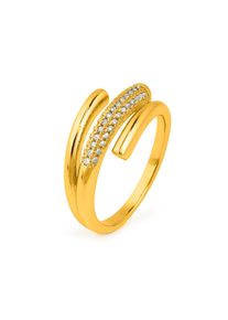 Luxenter Ring mit Zirkonia, 18 Karat Gelbgold-Finish &ndash; Jedrac