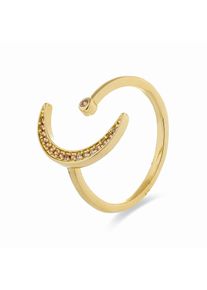 Luxenter Ring mit Brillanz-Zirkonia, 18 Karat Gelbgold-Finish &ndash; Sib