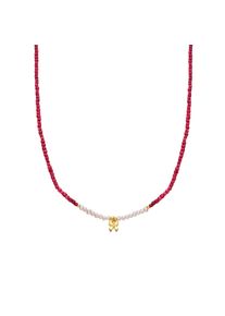 Luxenter 925 Sterlingsilber-wei&szlig;e Perlenkette mit 18-Karat-Gelbgold &ndash; Sortiment